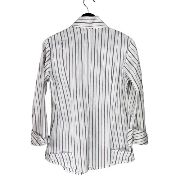 Bell Fine Garments White Striped Button Down Shirt 4 - Picture 2 of 7